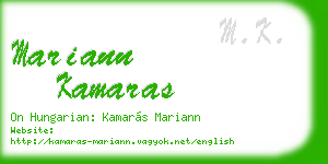 mariann kamaras business card